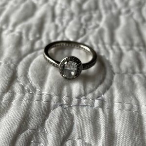Pandora oval sparkle halo ring